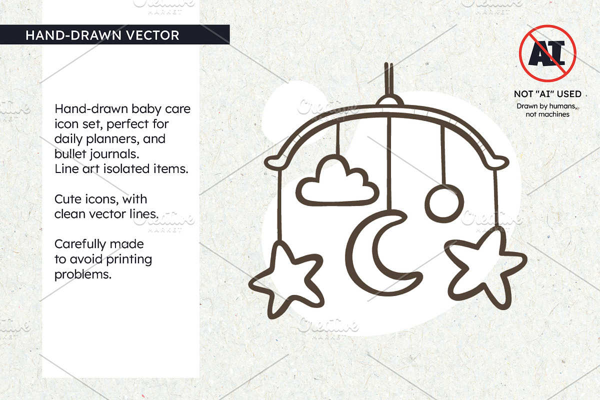Baby Care Icons, an Outline Icon by insemar (Photo 2 of 4)