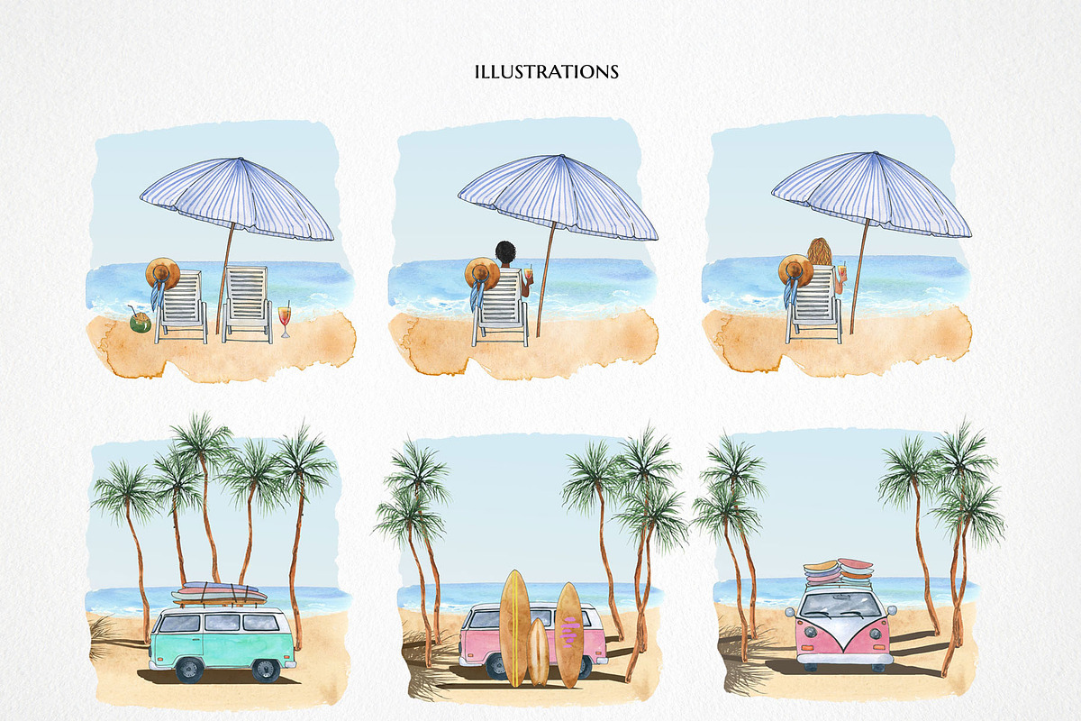 Watercolor travel bundle, summer set, a Person Illustration by LyubovZaytseva (Photo 10 of 20)