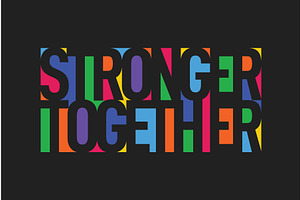 Stronger Together vector lettering