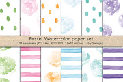 Watercolor seamless pattern, stripes, a Texture Illustration by swiejko (Thumbnail 1 of 4)