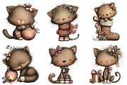 Whimsical Christmas Cat Clipart, an Illustration by Craft Nest (Thumbnail 8 of 10)