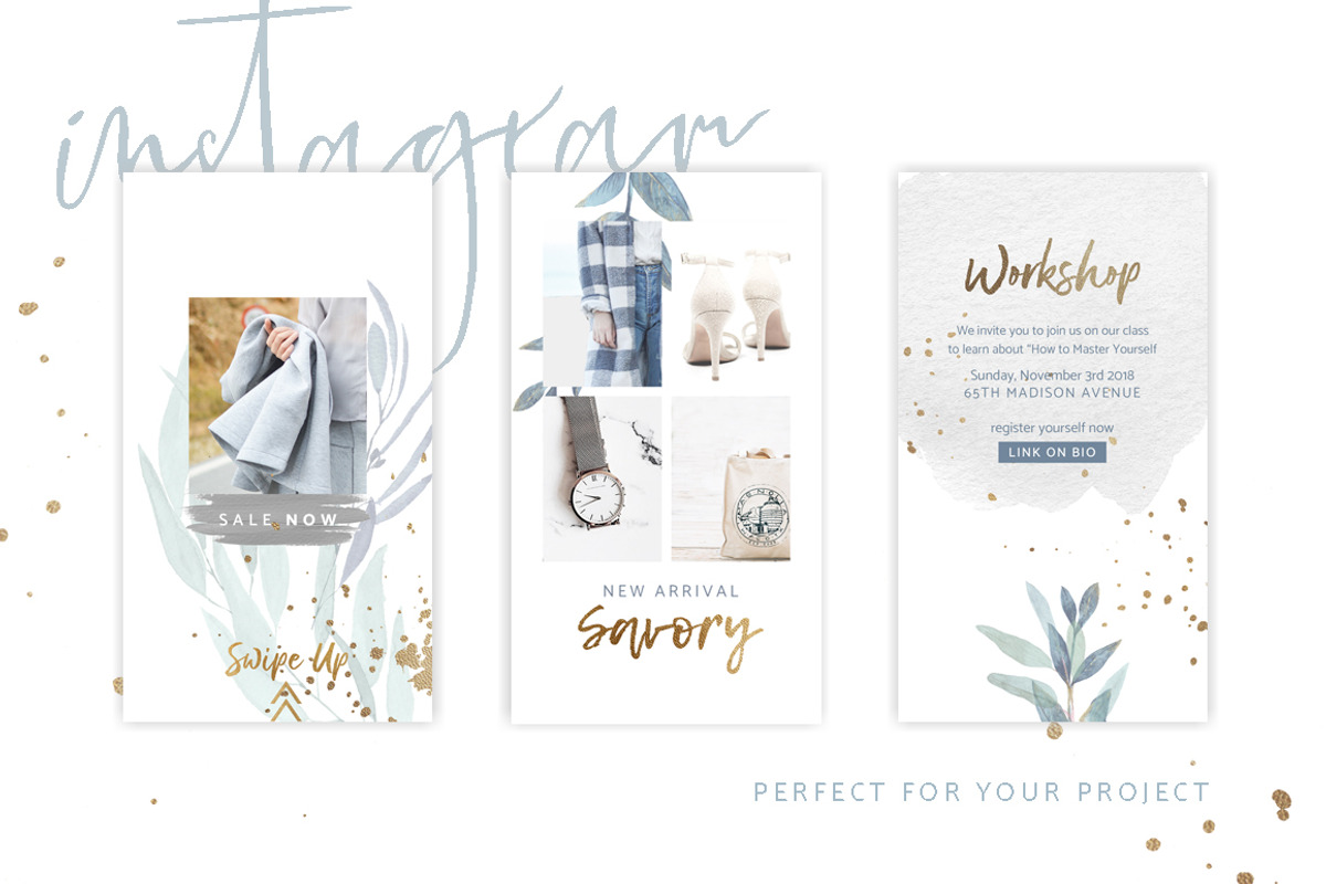 CANVA Watercolor Instagram Pack, a Social Media Template by Eviory (Photo 4 of 10)