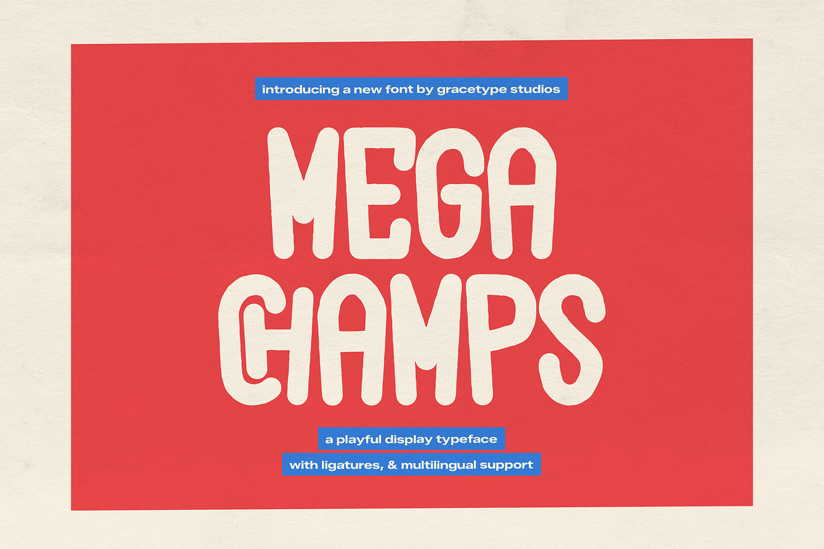 Mega Champs | Playful Display, a Handwritten Font by gracetype_studio (Photo 1 of 12)