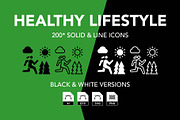 200 Healthy lifestyle  Vector Icons, an Icon by Genestro Shop (Thumbnail 1 of 5)