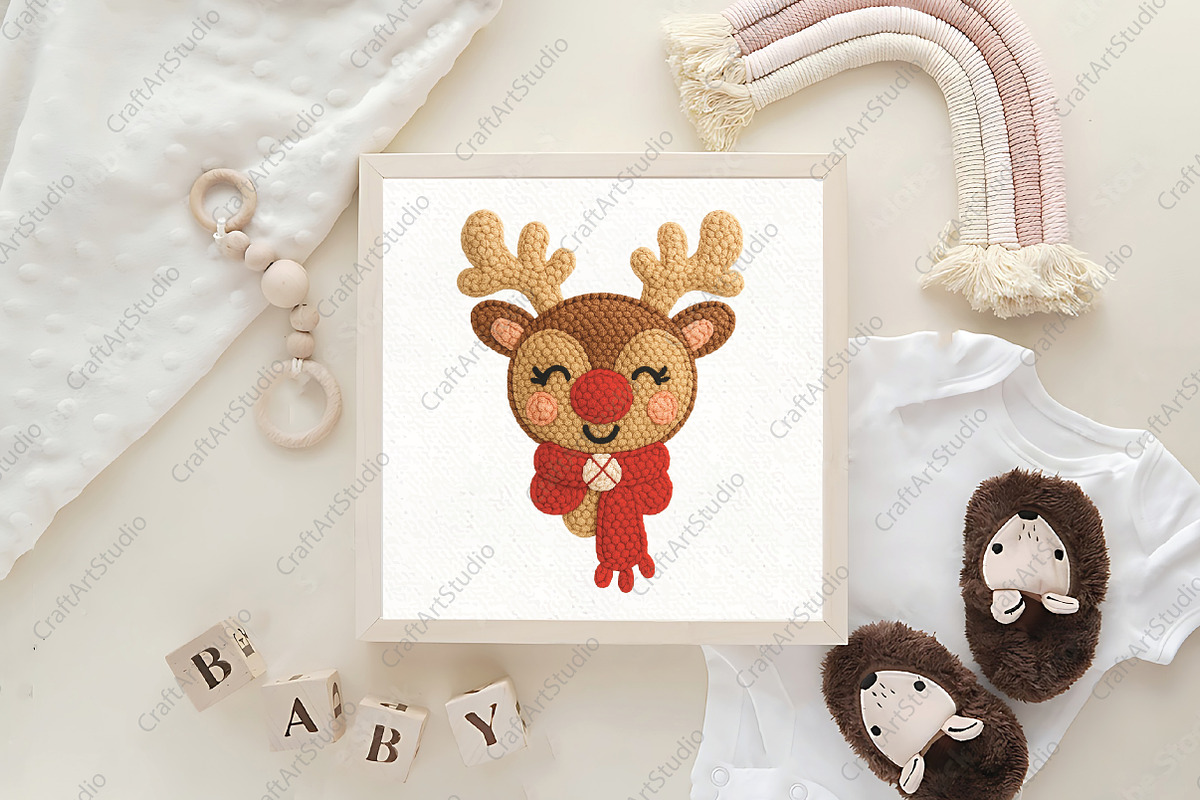 Christmas Patchwork Reindeer PNG, an Icon by CraftArtStudio (Photo 4 of 4)
