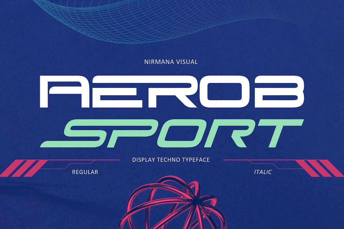 Aerob Sport - Techno Sport Typeface, a Sans Serif Font by Nirmana Visual (Photo 1 of 10)