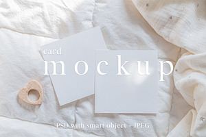 Double 5x5 Greeting Card Mockup