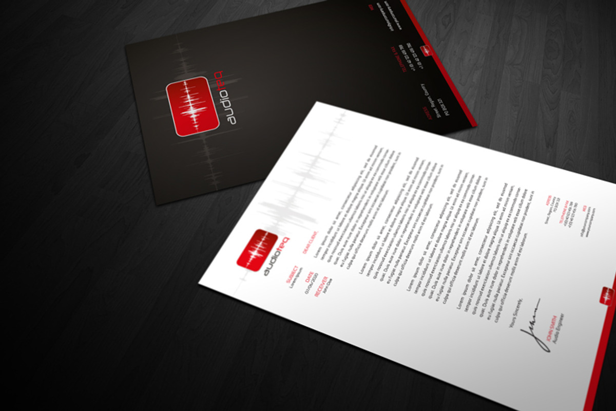 RW AudioTeq Modern Identity + Logo, a Stationery Template by Reclameworks (Photo 3 of 5)