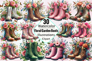 Floral Garden Boots Sublimation Cli