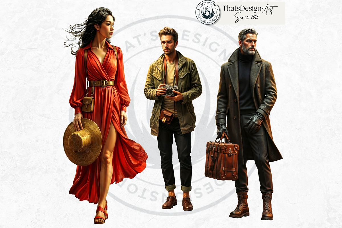 Golden Hour Travelers characters, a Decorative Illustration by ThatsDesignArt (Photo 5 of 19)