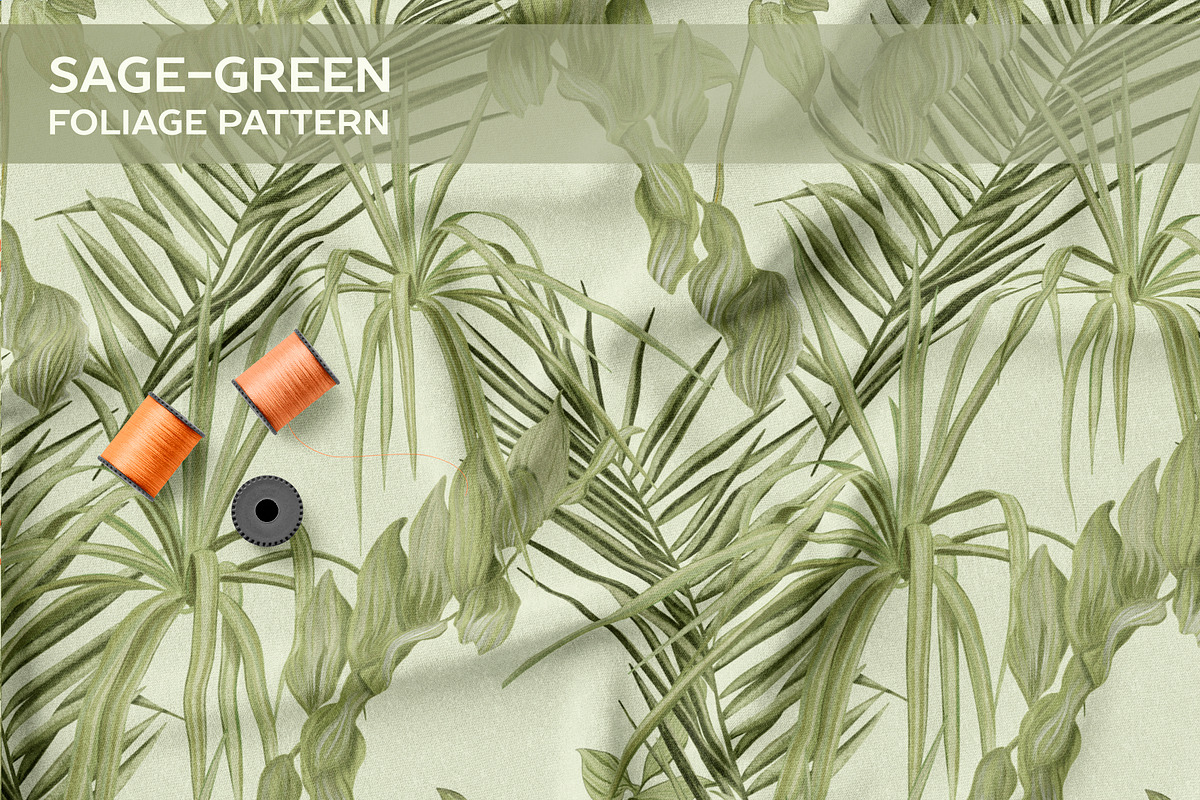 Sage-green foliage pattern, a Pattern Graphic by ANAKOTO (Photo 9 of 13)