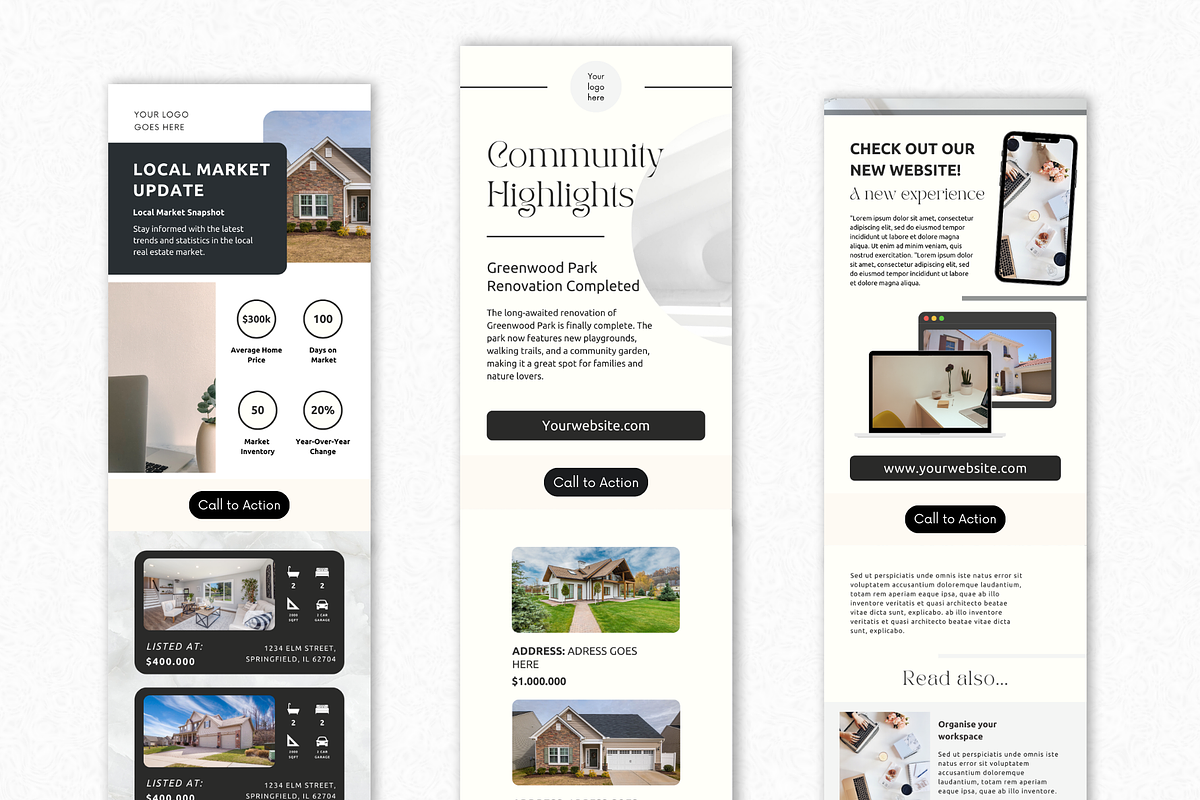 Real Estate Newsletter Template Pack, an Email Template by PittaFinePrint (Photo 10 of 10)