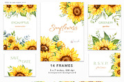 Sunflower Watercolor Hand Drawn, a Seasonal Illustration by CaraulanStore (Thumbnail 3 of 10)
