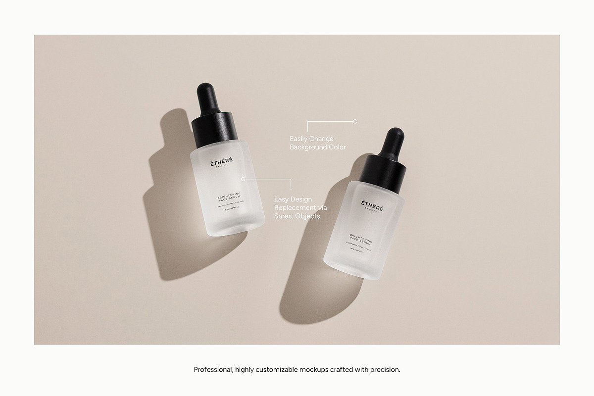 Frosted Dropper Bottle Mockup, a Packaging Mockup by Wildfield Studio (Photo 5 of 15)