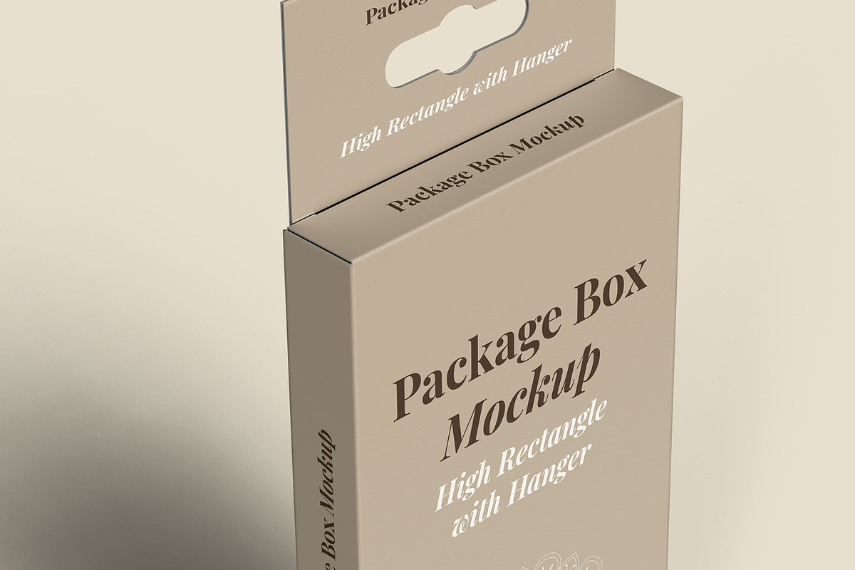 Package Box Mockup with Hanger, a Packaging Mockup by Illusiongraphic (Photo 16 of 19)