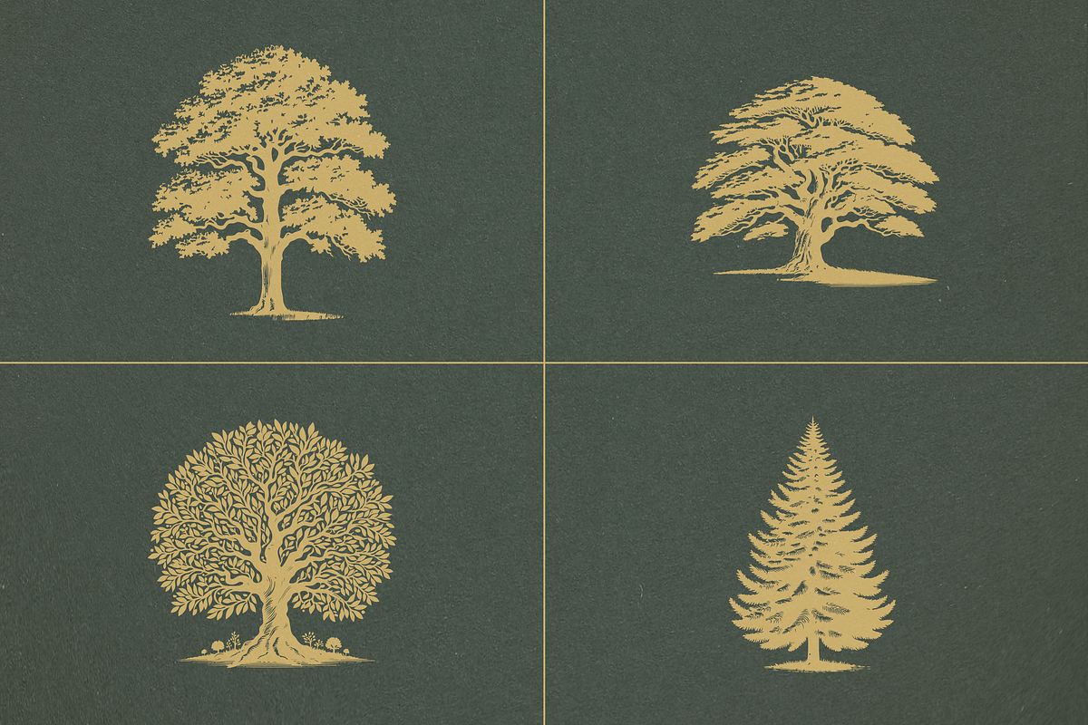 16 Vintage Vector Trees Collection, an Illustration by elliazidi.designs (Photo 3 of 5)