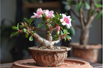 Blooming adenium obesum bonsai, a Nature Photo by Ylivdesign