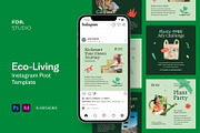Eco-Living Instagram Post Template, a Social Media Template by FDR Studio (Thumbnail 1 of 3)