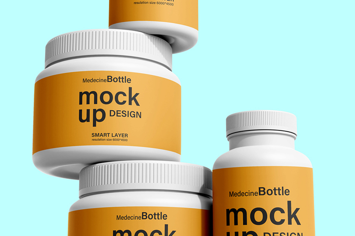 Supplement Bottle Mockup Bundle, a Packaging Mockup by pixelmock (Photo 15 of 35)