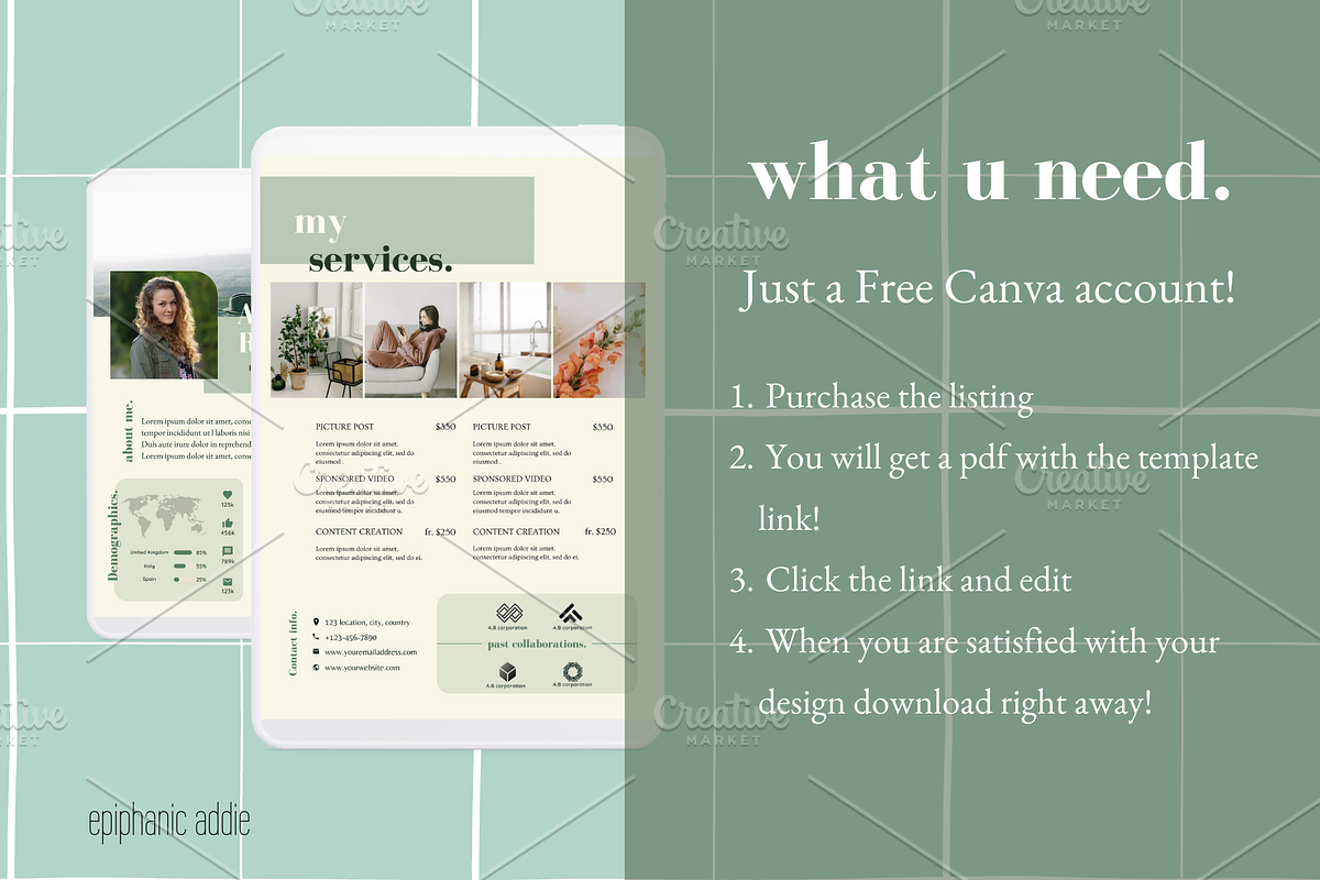 Organized Aesthetic Media Kit, a Design Template by Epiphanic Addie (Photo 3 of 4)