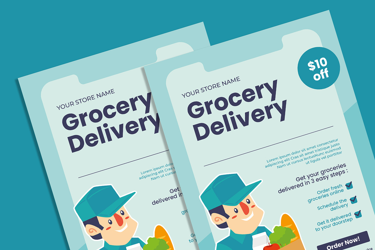Grocery Delivery flyer, a Flyer Template by AdamHasan (Photo 3 of 3)