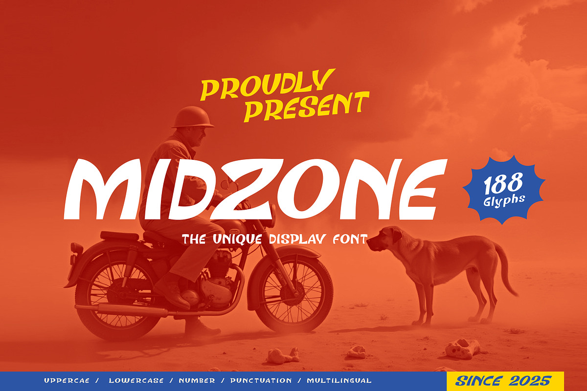 Midzone – Display Font, a Sans Serif Font by Sanskertype Studio (Photo 1 of 5)