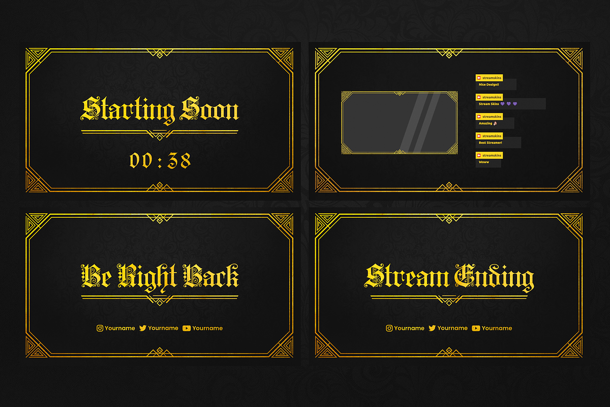 Golden Stream Overlay, a Templates & Theme by StreamSkins (Photo 2 of 5)
