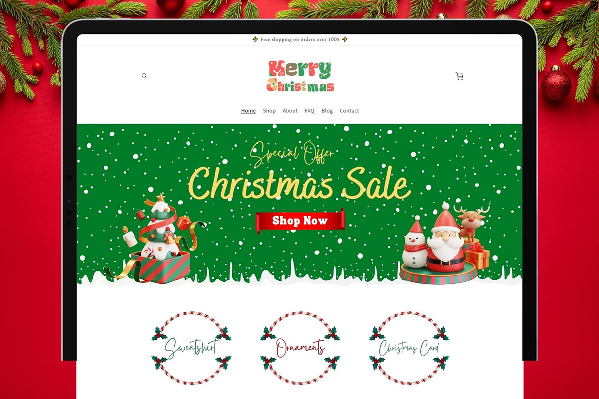 Christmas Shopify Theme, a Templates & Theme by DaisyStudio (Photo 1 of 9)