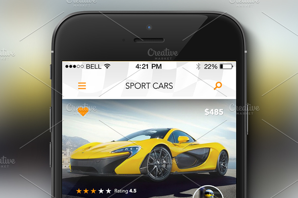 Rent a Sport Car - Concept App, a Templates & Theme by Creatiph Market (Photo 1 of 2)