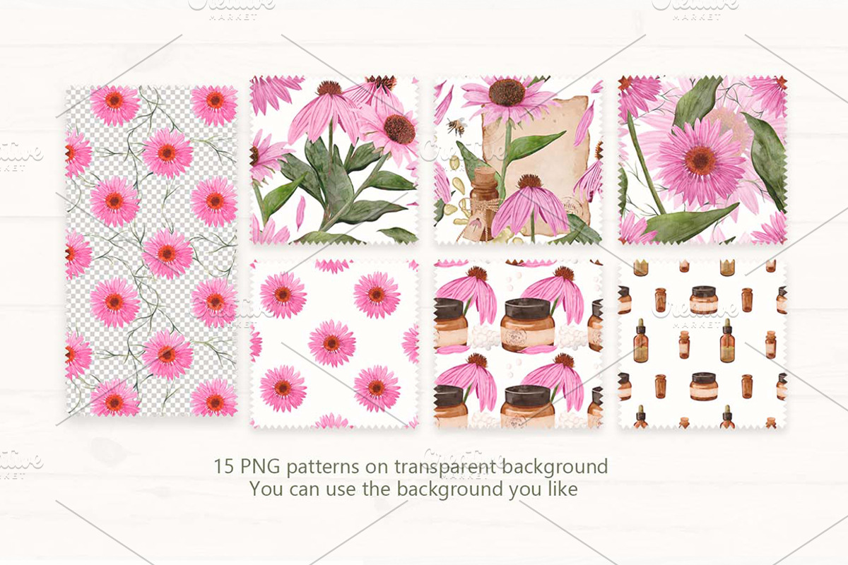 Echinacea watercolor clip art, an Illustration by ARTerria (Photo 7 of 9)
