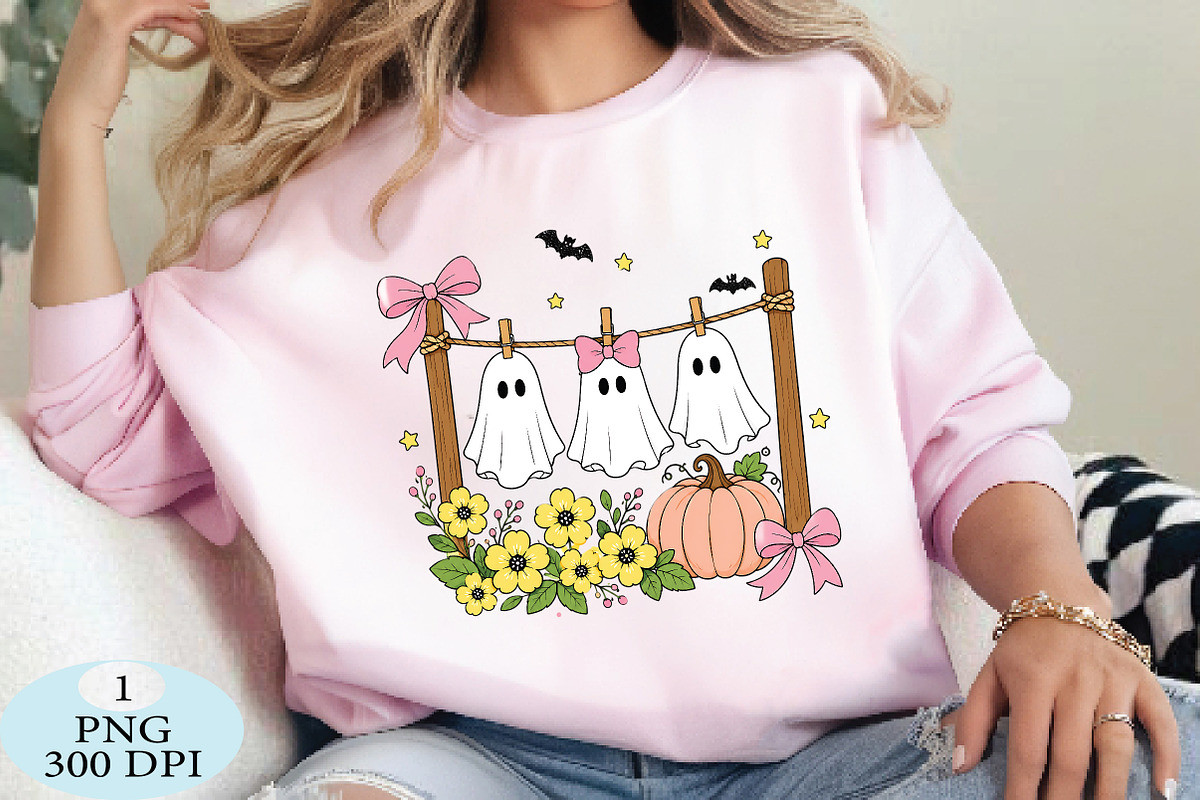 Cute Hanging Ghost Halloween PNG, a Seasonal Illustration by Daily.Designs (Photo 3 of 5)