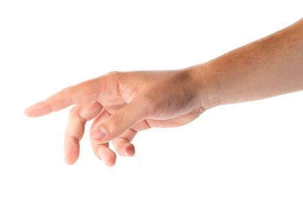 Mens hand isolated on white background