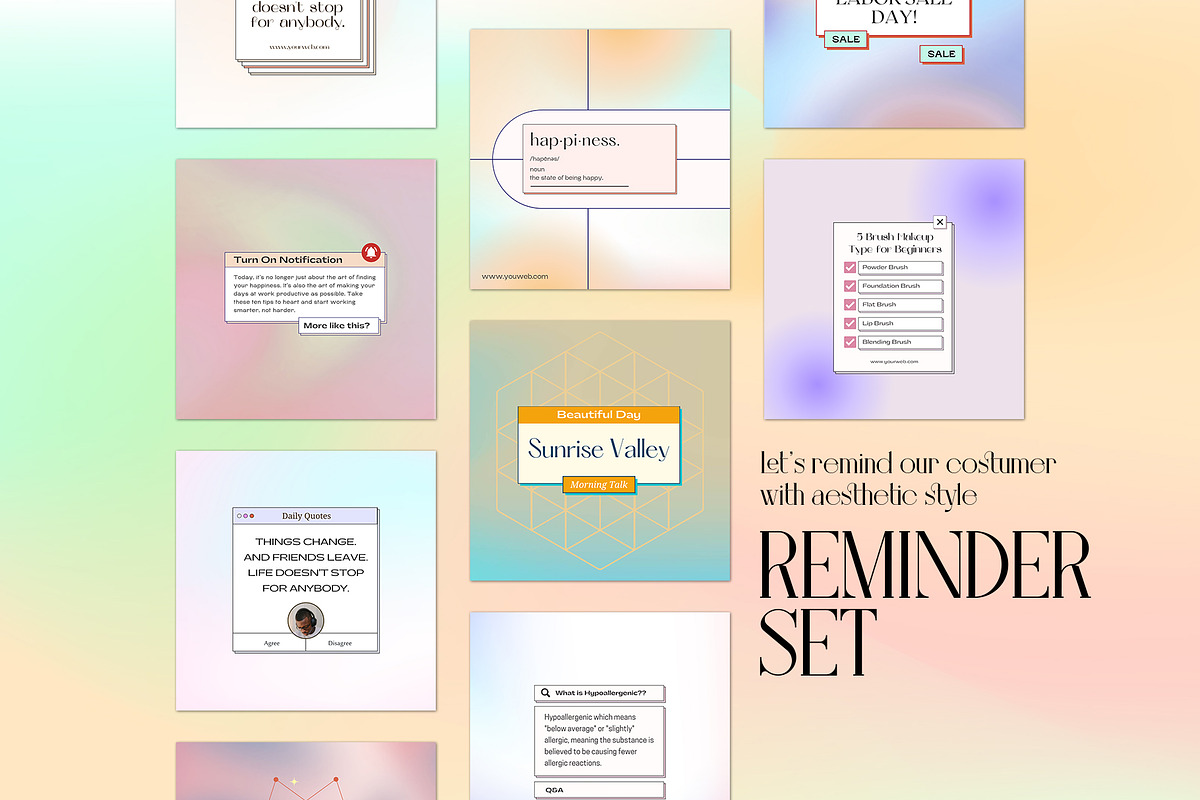 Instagram Aesthetic Gradient CANVA, a Social Media Template by Analogi Studio (Photo 9 of 36)