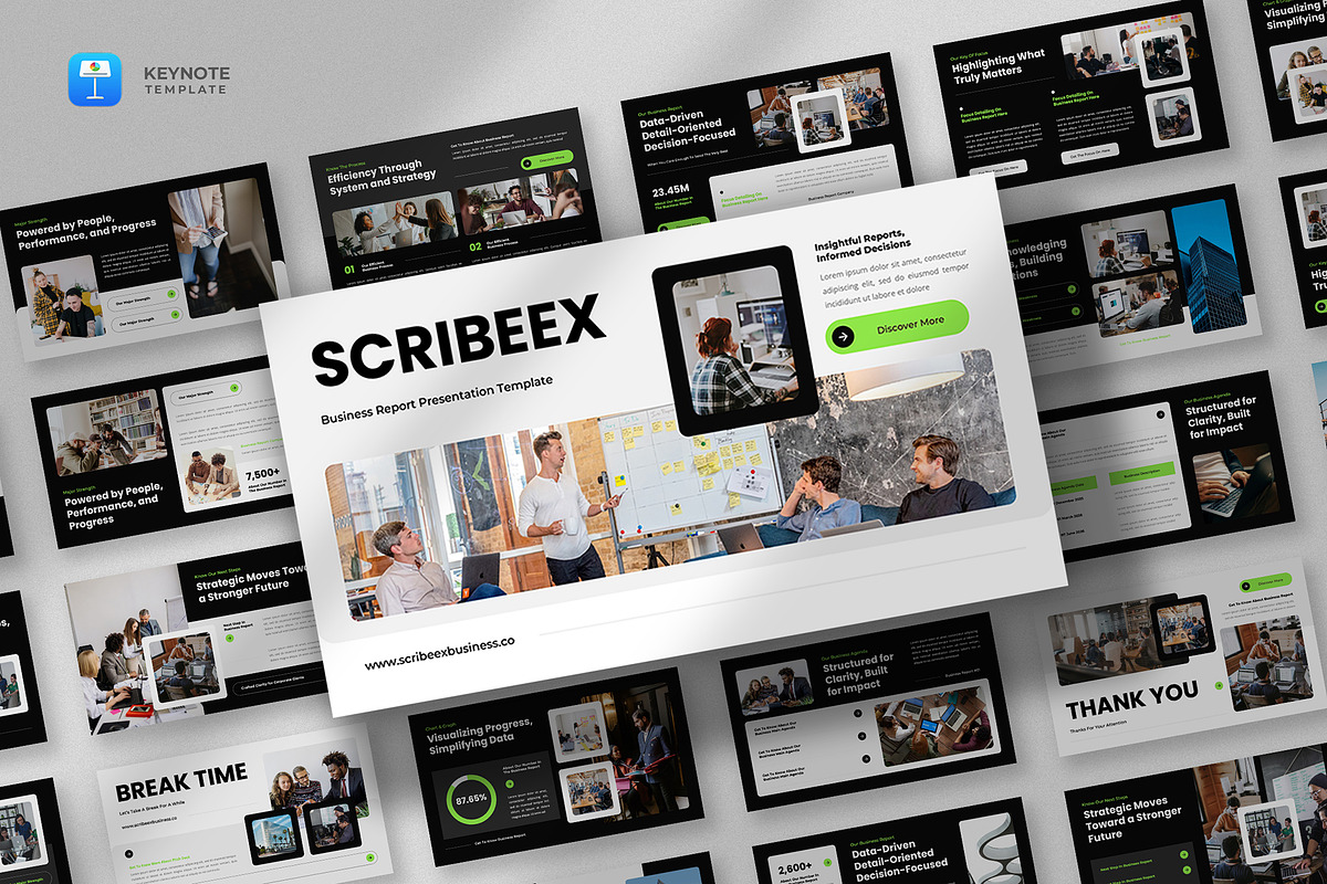 Business Report Keynote Template, a Presentation Template by fluffstudio (Photo 1 of 4)
