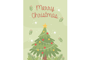 merry christmas greeting card, an Illustration by studiogstock