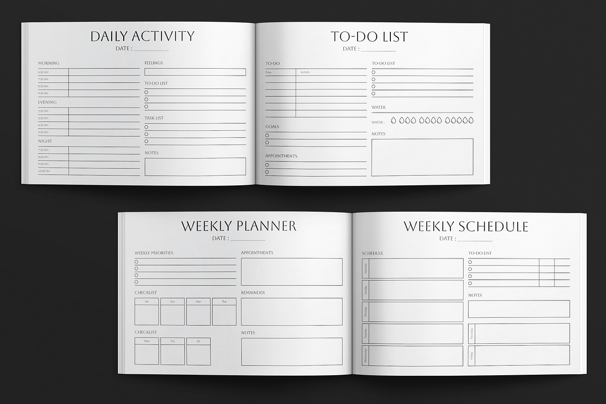 Digital Planner Template Landscape, a Brochure Template by E-Type (Photo 3 of 7)