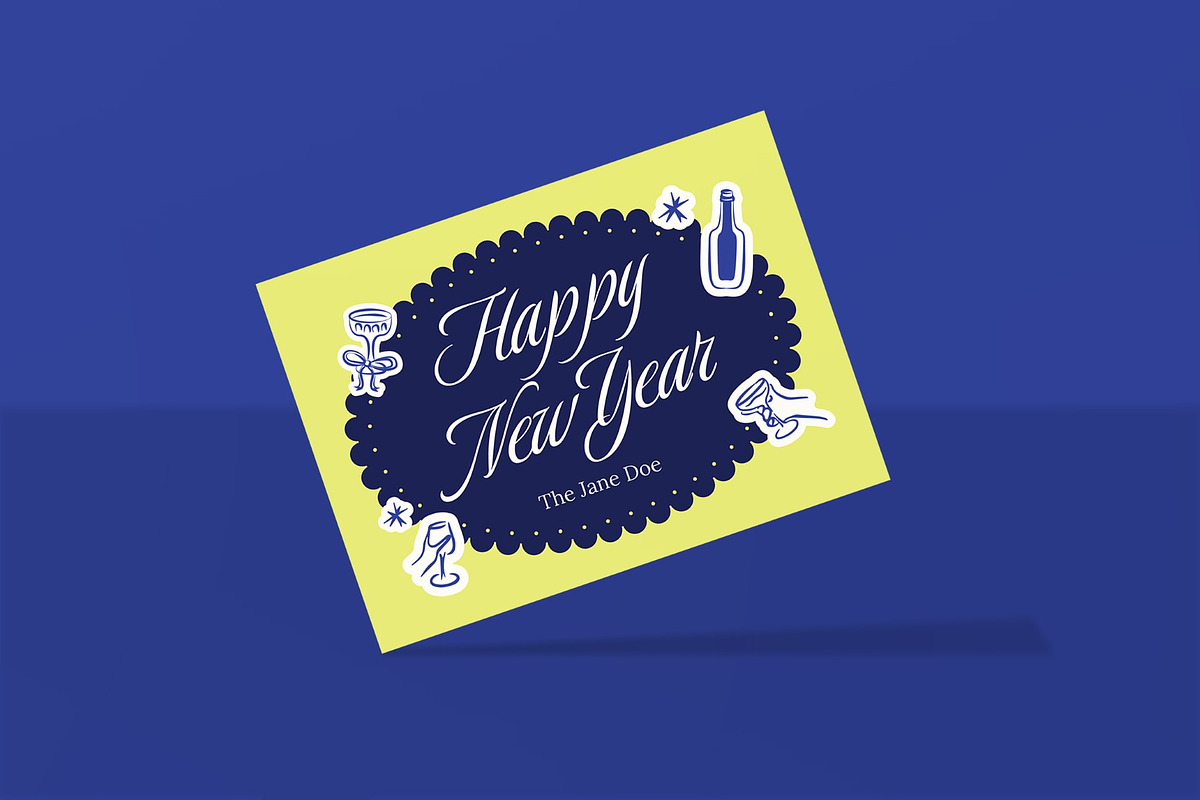 New Year Greeting Card, a Card Template by graphicook (Photo 3 of 3)