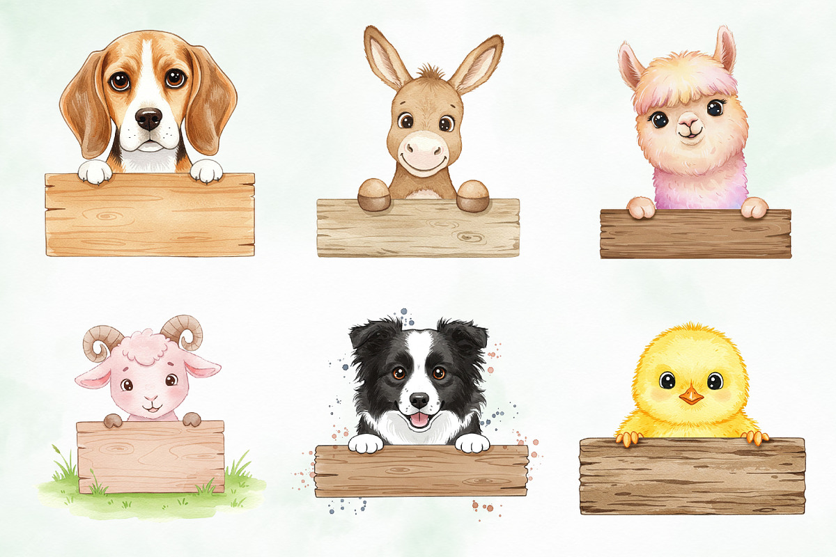 Peeking Farm Animal PNG Clipart, an Illustration by Creative Art (Photo 6 of 9)