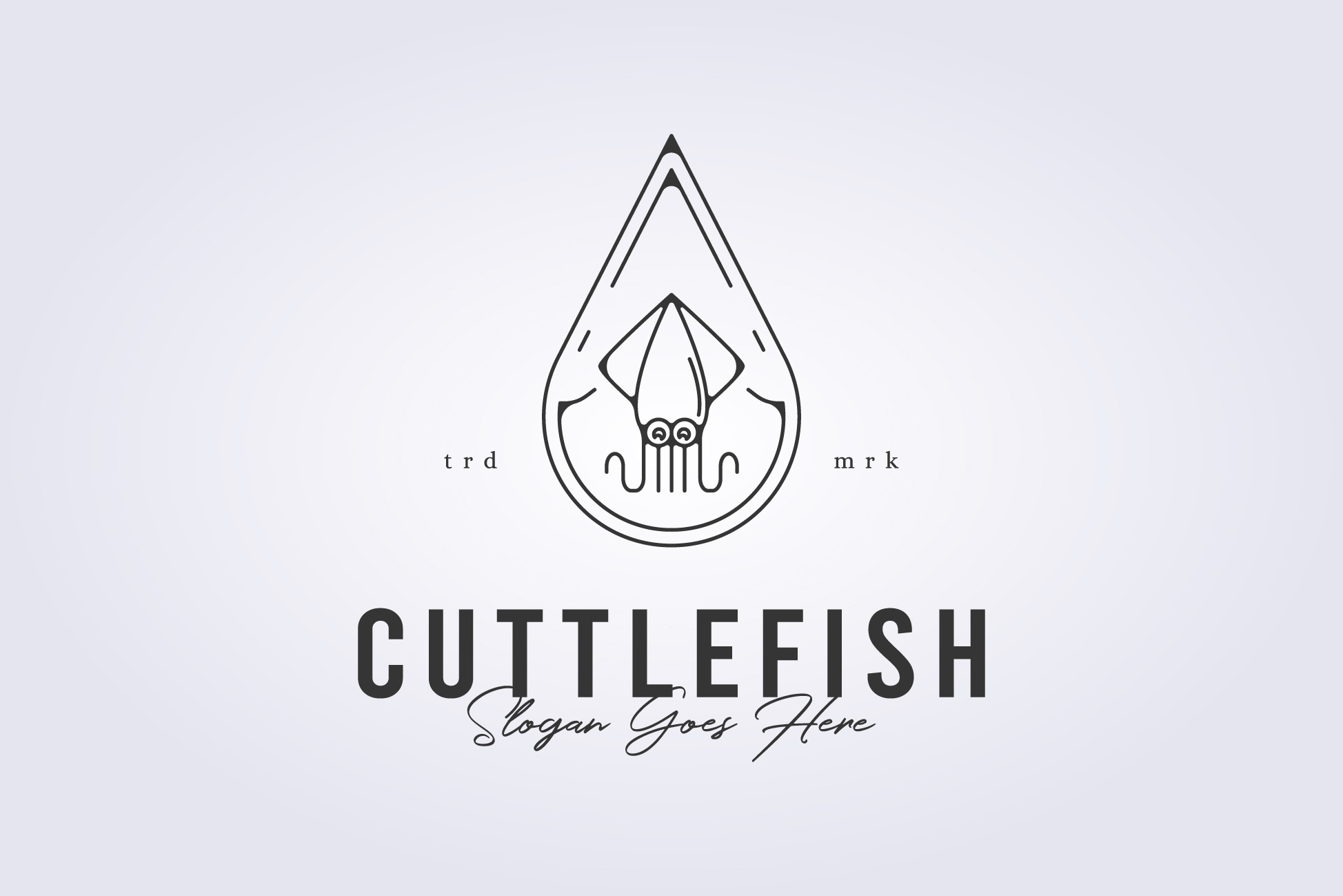 cuttlefish logo seafood icon symbol, a Branding & Logo Template by Lodzrov