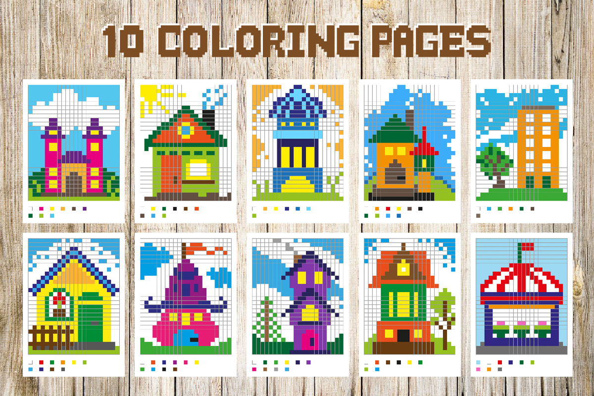 Pixel coloring book, an Illustration by Aglia ART (Photo 2 of 4)