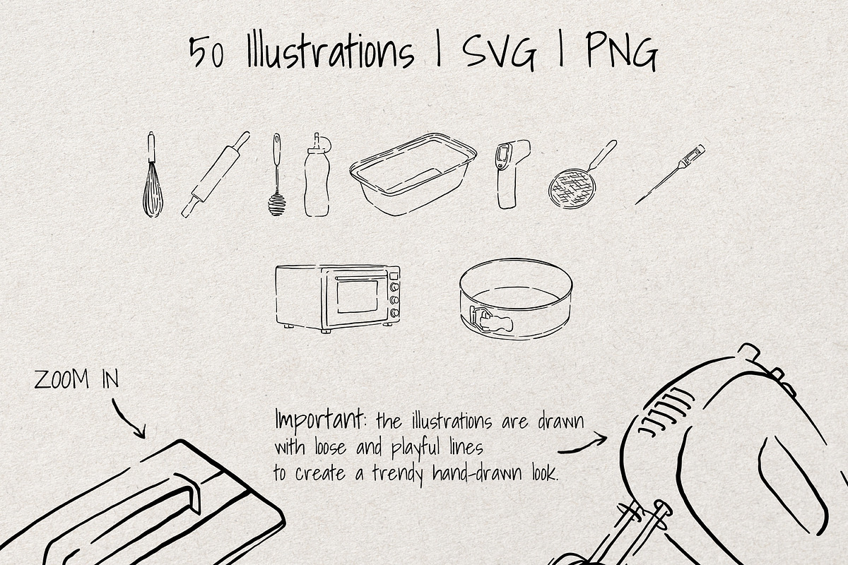 Baking Time| Whimsical Sketch Bundle, a Food Illustration by Artalia (Photo 4 of 6)