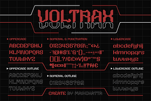 Voltrax - Modern Techno Font