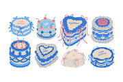 Vintage holiday cakes set, a Food Illustration by Good Studio (Thumbnail 2 of 9)