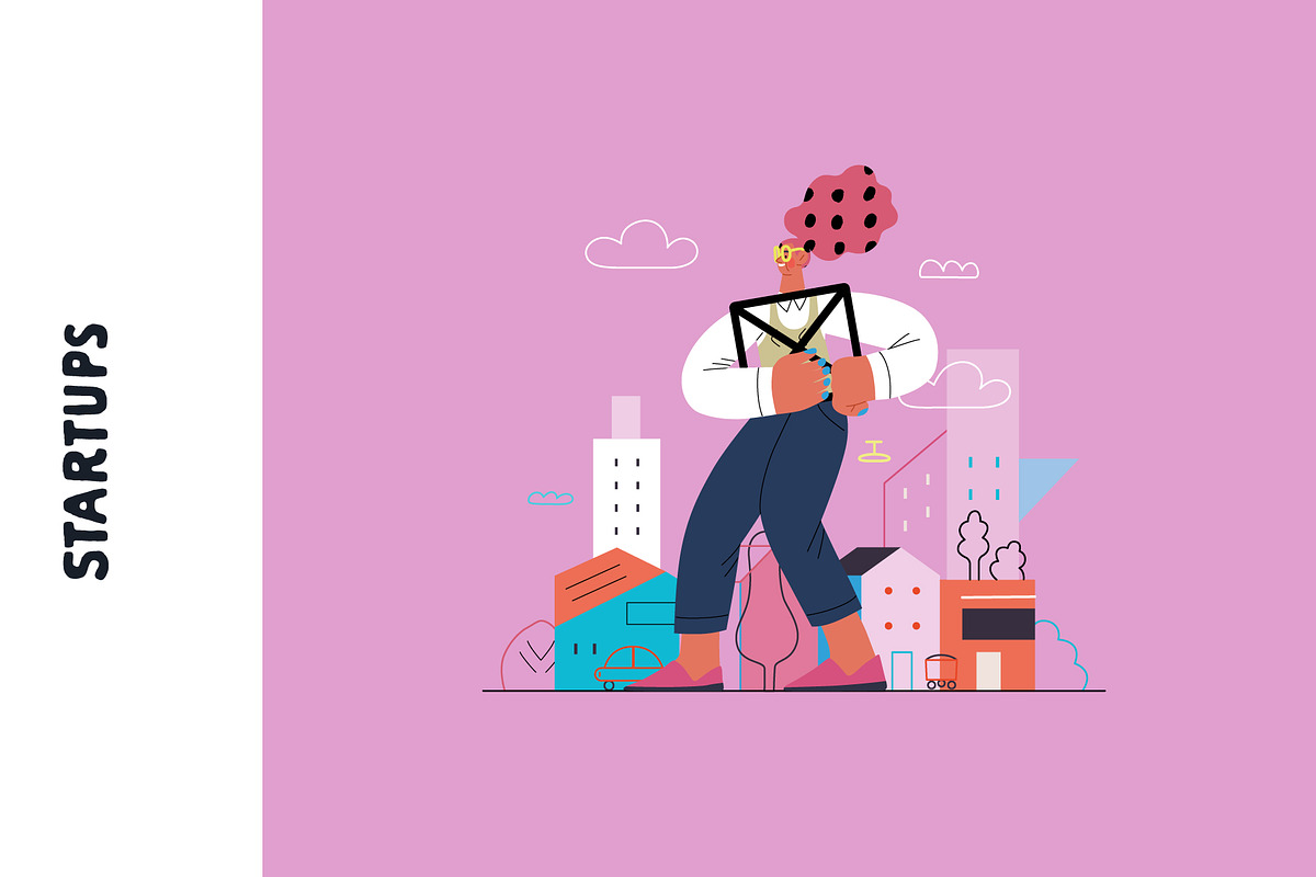 Startups flat vector illustrations, a Templates & Theme by Grivina's shop (Photo 12 of 45)