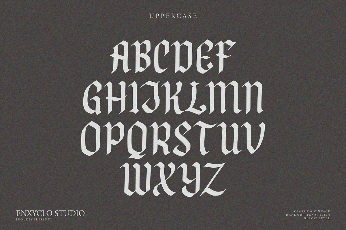 NCL Fegakines - Stylish Blackletter, a Blackletter Font by Enxyclo Studio (Photo 10 of 15)