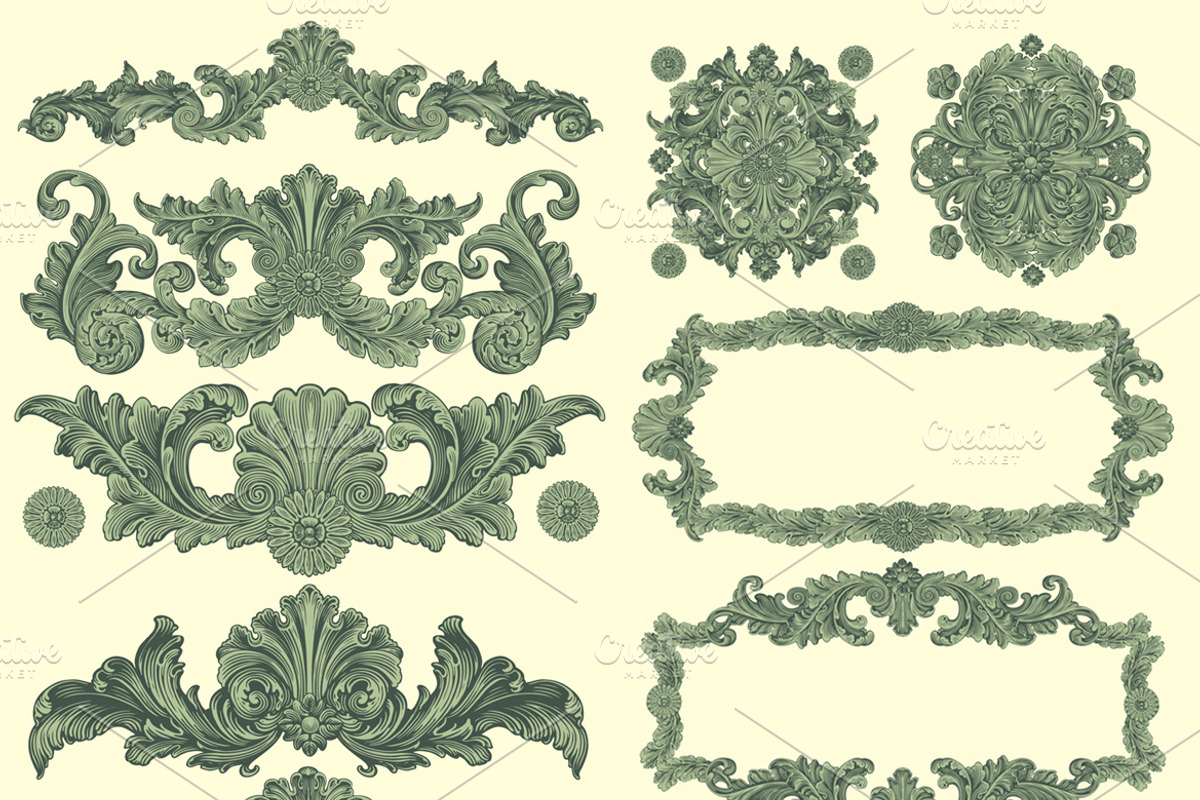 Collection vintage engraved frames., a Decorative Illustration by Vector Engraving (Photo 26 of 31)