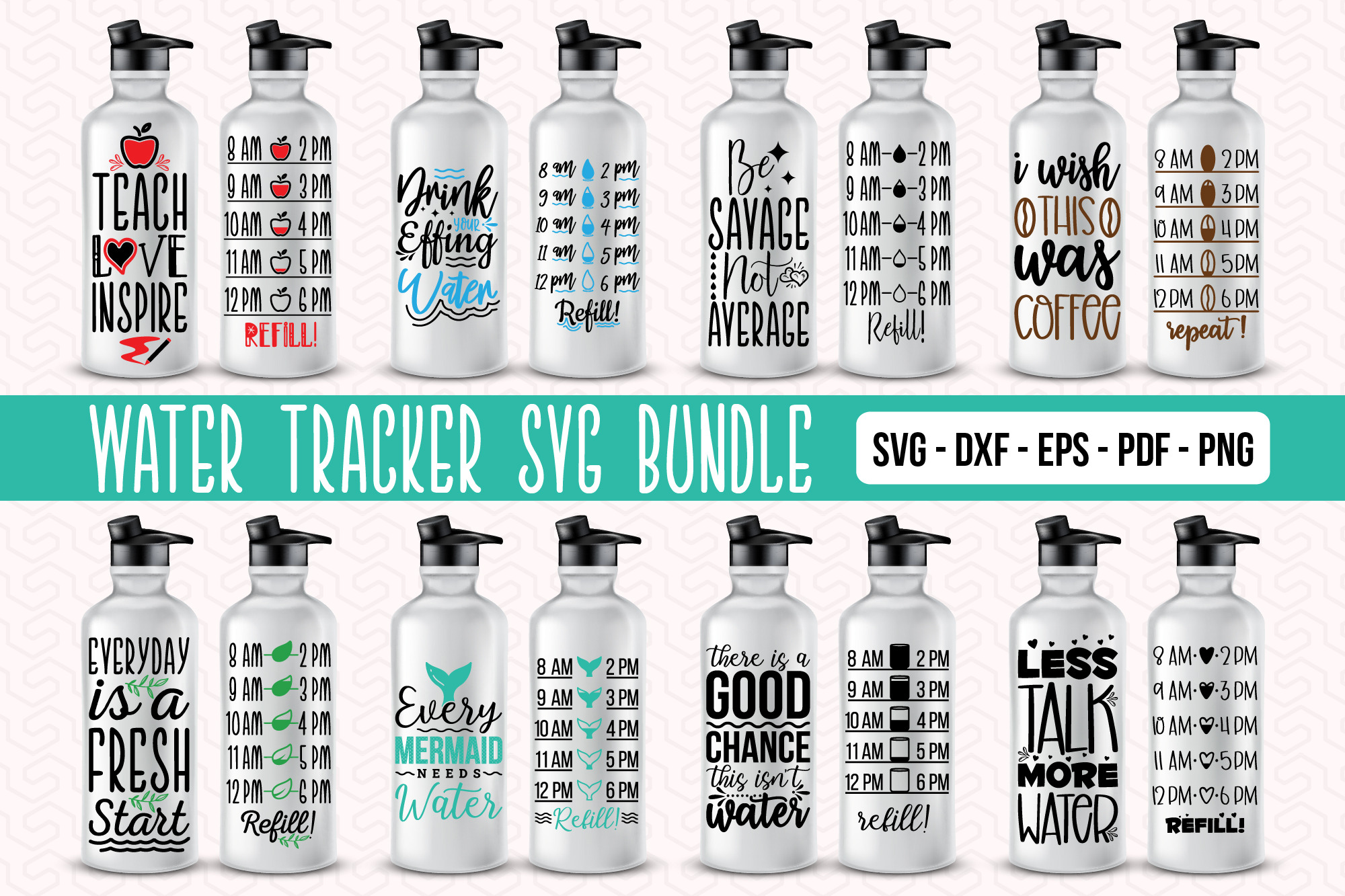 Water Tracker SVG Bundle, a Graphic by CraftlabSVG
