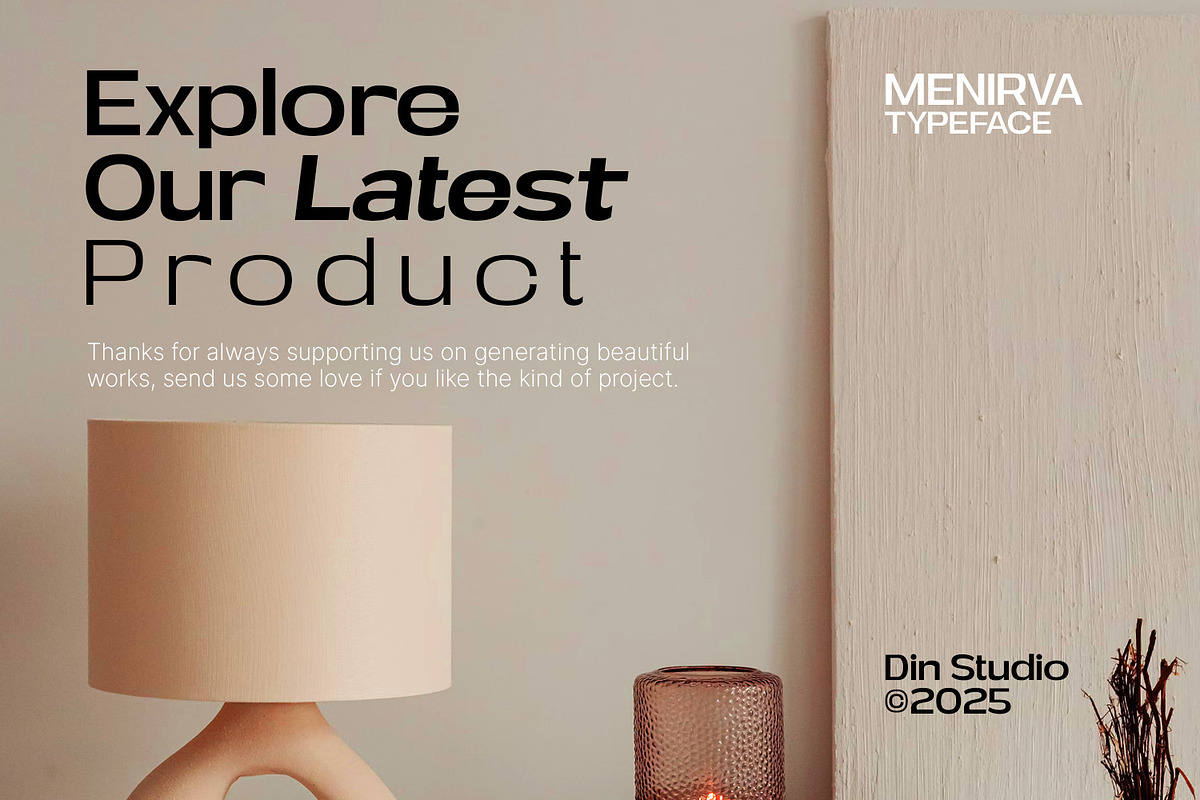 Menirva, a Sans Serif Font by din-studio.com (Photo 15 of 15)