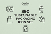 Sustainable Packaging Icon Set, an Outline Icon by adenpinkstore (Thumbnail 1 of 11)