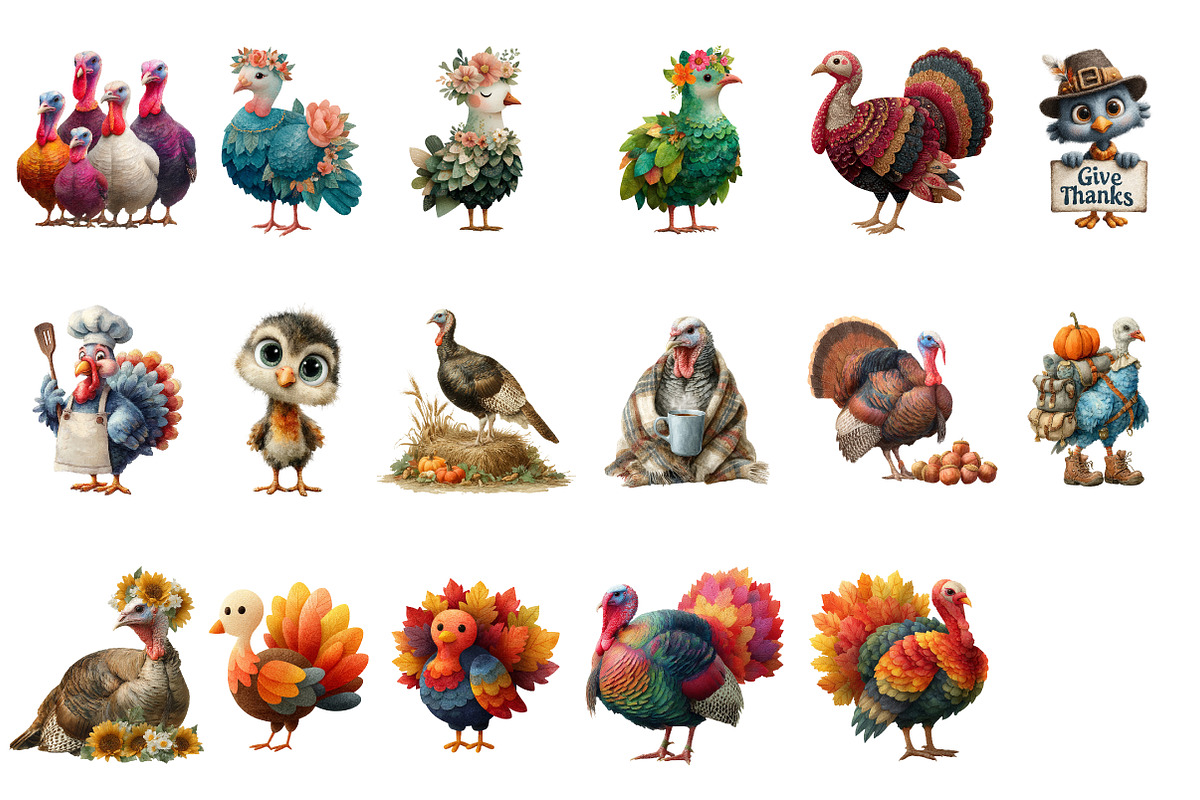Thanksgiving Turkey Clipart, an Illustration by Craft Nest (Photo 3 of 4)